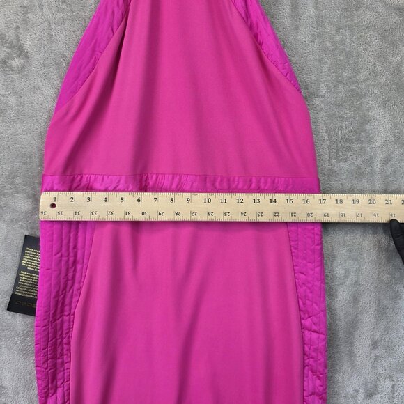 Bebe Dress Womens Size XL Pink Halter Open Back Pencil Rose Violet NWT Midi - Picture 4 of 14
